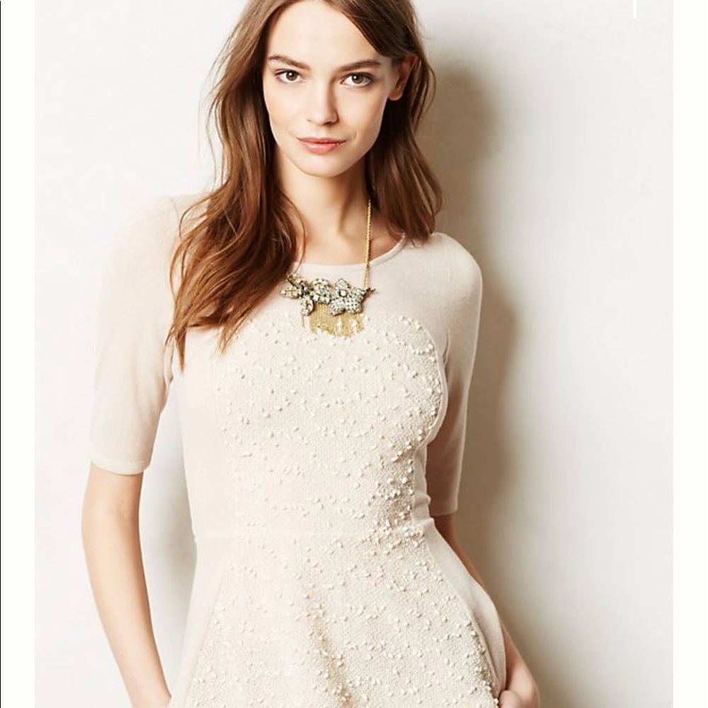 Anthropologie Shimmered Boucle Sweater